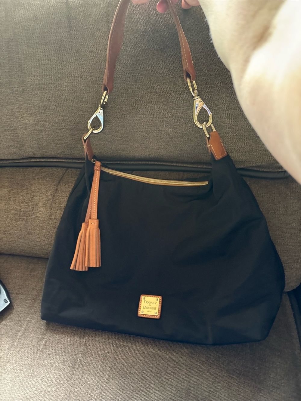 Vintage Dooney & Bourke - Nylon Hobo Handbag- Juliette Black